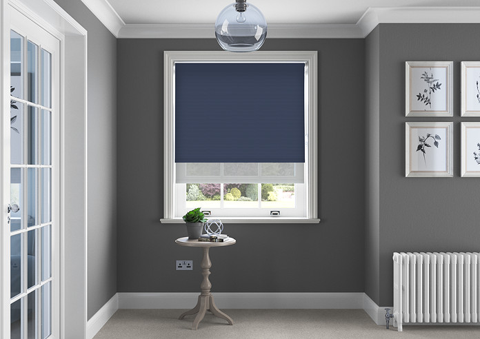 Rimini (Blackout), Navy & Optima Tide - Double Roller Blind - Image 5